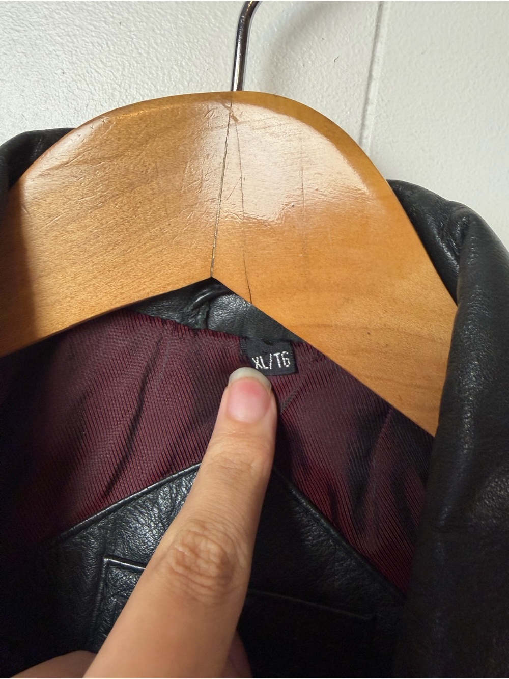 Vintage Black Leather fall Winter Jacket Coat Mens size XL 1990s grunge slouchy - Picture 9 of 16